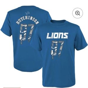 Youth Aidan Hutchinson Blue Detroit Lions Mainliner Drip Player- S